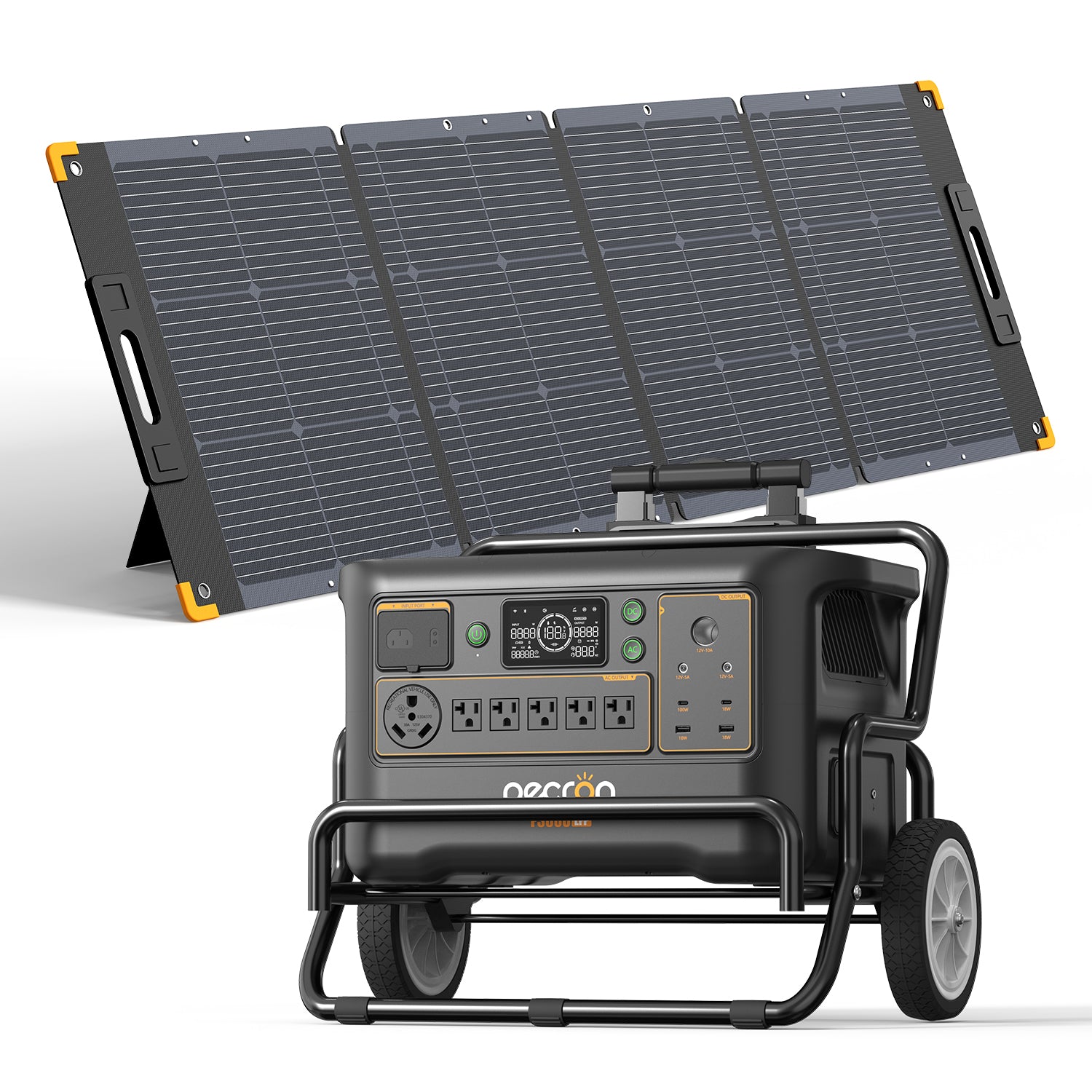 F3000LFP+PV300 / With Cart / Battery Pack EP3800-48v is 3840Wh (only battery/not output/input)