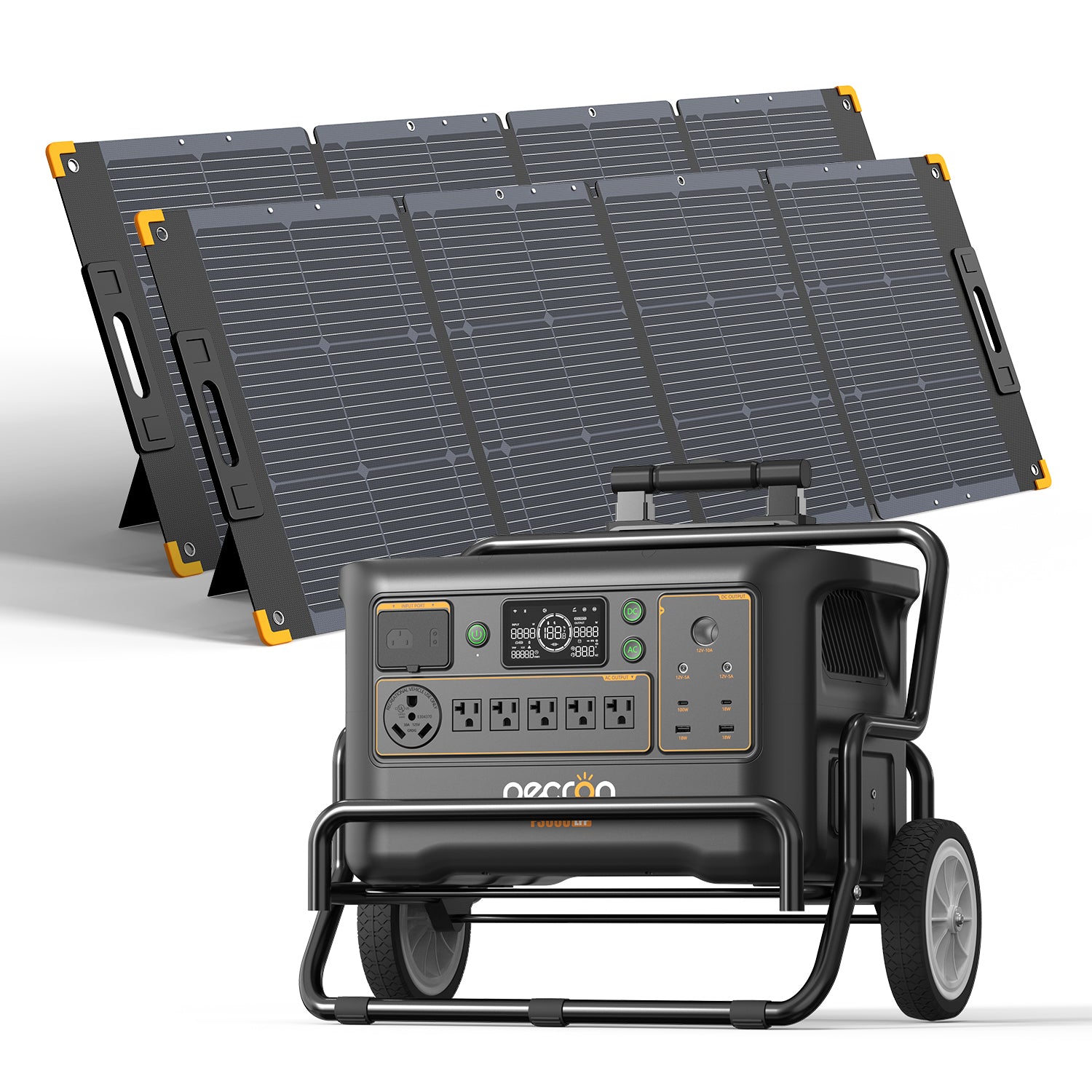 F3000LFP+2*PV300 / With Cart / Battery Pack EP3800-48v is 3840Wh (only battery/not output/input)