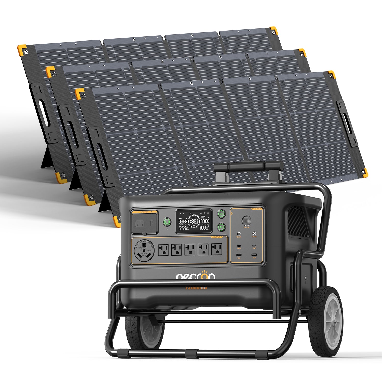 F3000LFP+3*PV300 / With Cart / Battery Pack EP3800-48v is 3840Wh (only battery/not output/input)