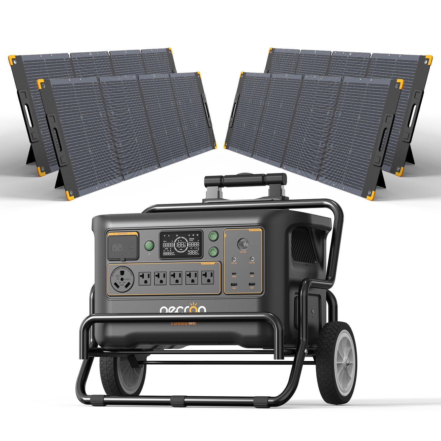 F3000LFP+4*PV300 / With Cart / Battery Pack EP3800-48v is 3840Wh (only battery/not output/input)