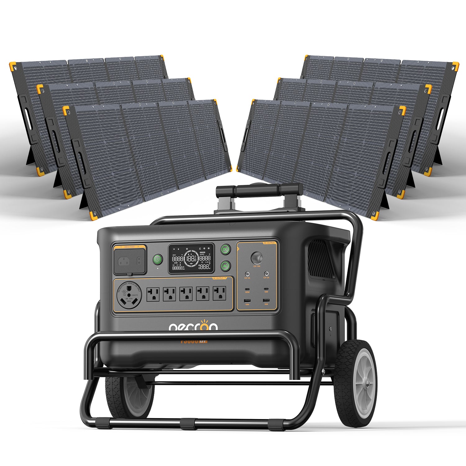 F3000LFP+6*PV300 / With Cart / Battery Pack EP3800-48v is 3840Wh (only battery/not output/input)