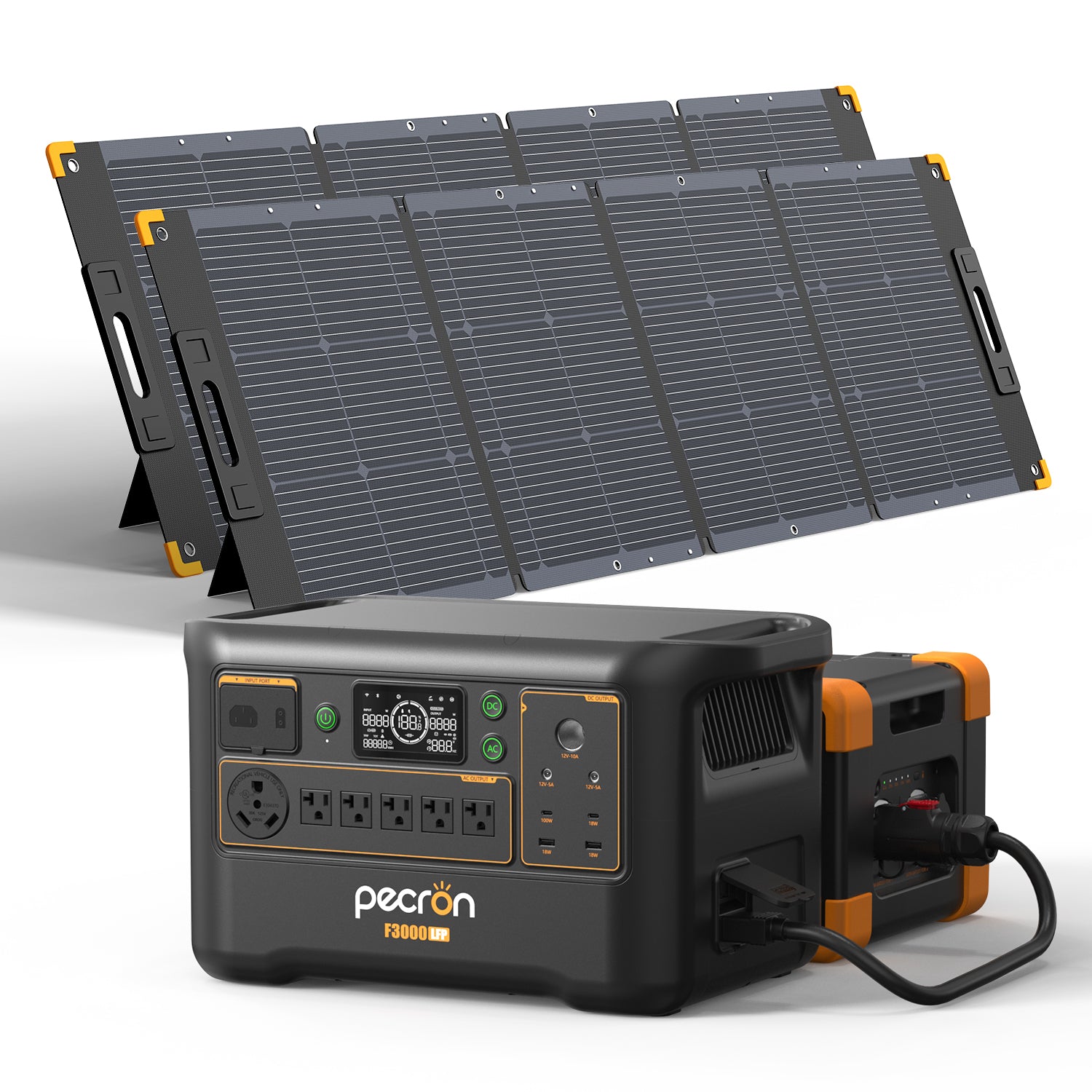 F3000LFP+2*PV300+EP3800-48V / Without Cart / Battery Pack EP3800-48v is 3840Wh (only battery/not output/input)