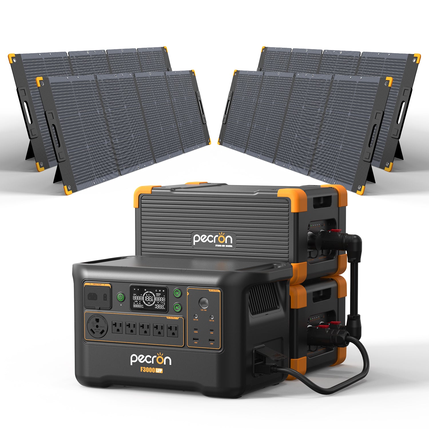 F3000LFP+4*PV300+2*EP3800-48V / Without Cart / Battery Pack EP3800-48v is 3840Wh (only battery/not output/input)