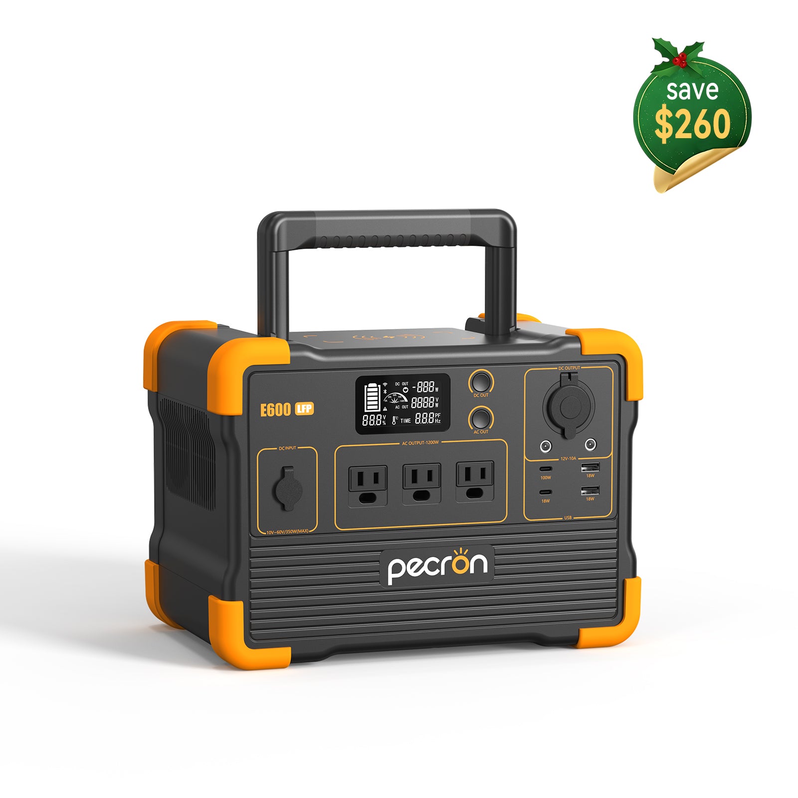 PECRON E600LFP Portable Power Station 1200W 614Wh LiFePo4